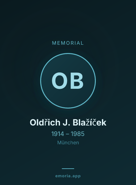 Memorial portrait of Oldřich J. Blažíček