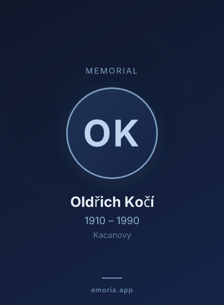 Memorial portrait of Oldřich Kočí