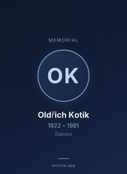 Memorial portrait of Oldřich Kotík
