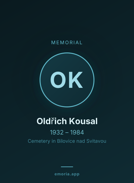 Memorial portrait of Oldřich Kousal