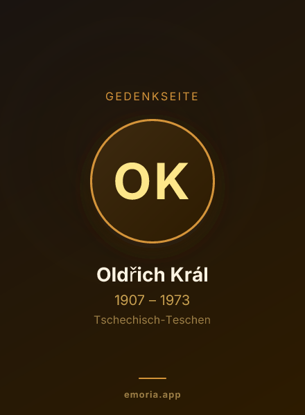 Gedenkportrait von Oldřich Král