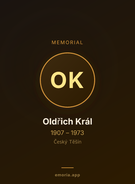 Memorial portrait of Oldřich Král