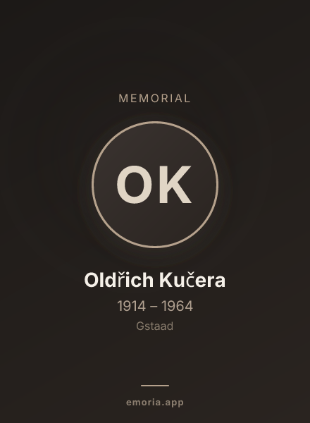 Memorial portrait of Oldřich Kučera