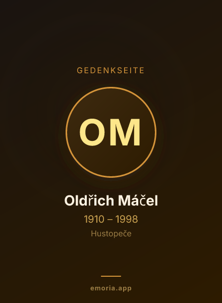 Gedenkportrait von Oldřich Máčel
