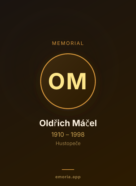 Memorial portrait of Oldřich Máčel