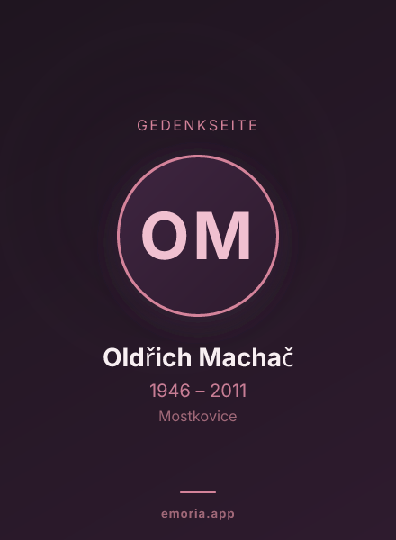 Gedenkportrait von Oldřich Machač
