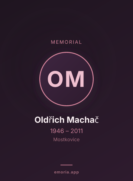 Memorial portrait of Oldřich Machač