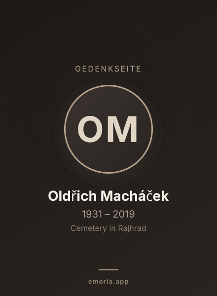 Gedenkportrait von Oldřich Macháček