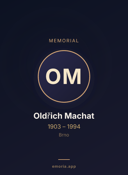 Memorial portrait of Oldřich Machat