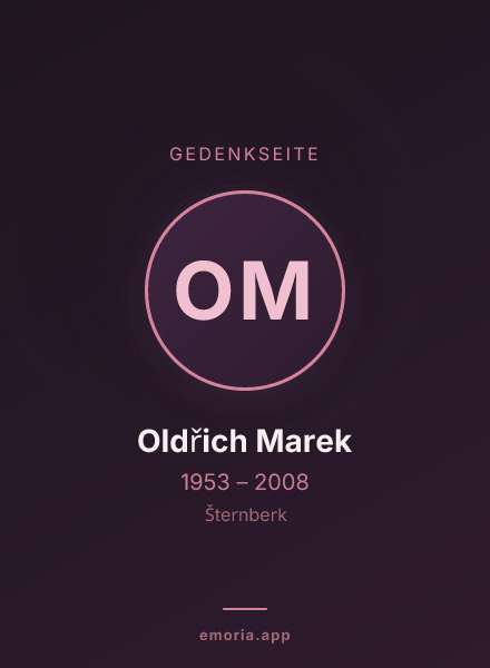 Gedenkportrait von Oldřich Marek