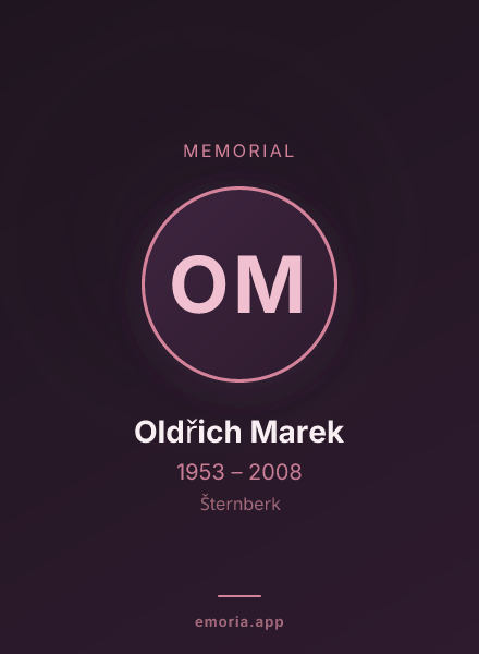 Memorial portrait of Oldřich Marek