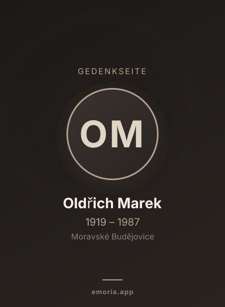 Gedenkportrait von Oldřich Marek