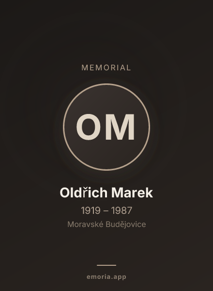 Memorial portrait of Oldřich Marek