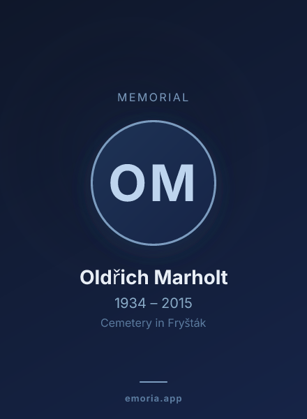Memorial portrait of Oldřich Marholt