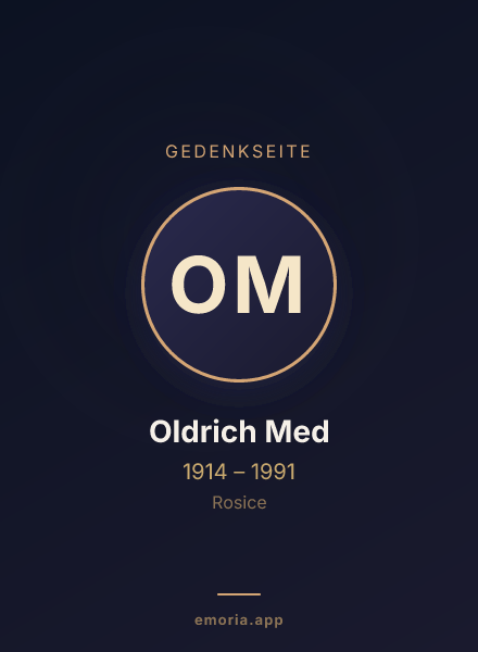 Gedenkportrait von Oldrich Med