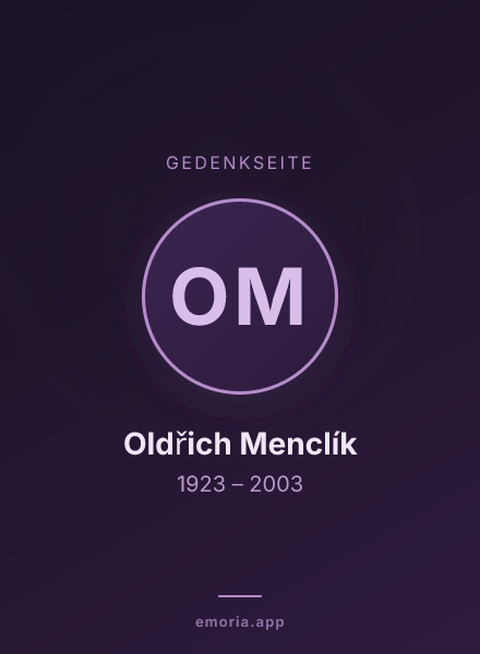 Gedenkportrait von Oldřich Menclík