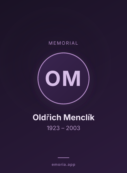Memorial portrait of Oldřich Menclík