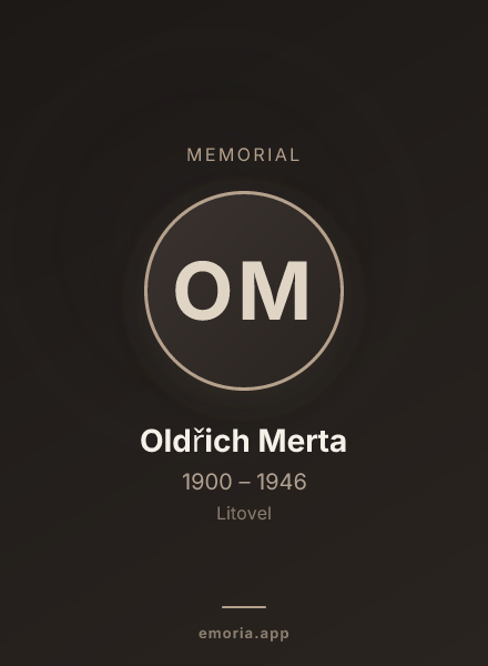 Memorial portrait of Oldřich Merta