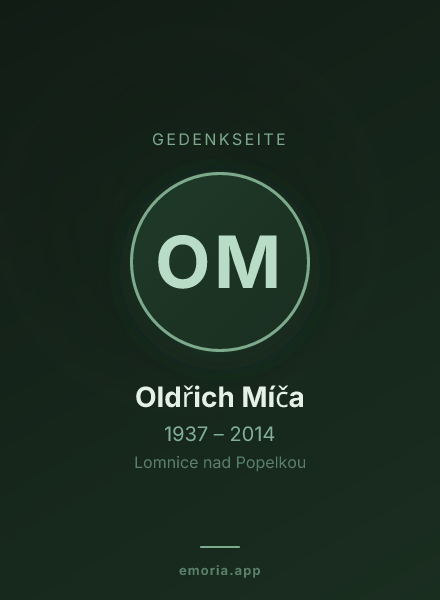 Gedenkportrait von Oldřich Míča