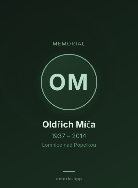 Memorial portrait of Oldřich Míča