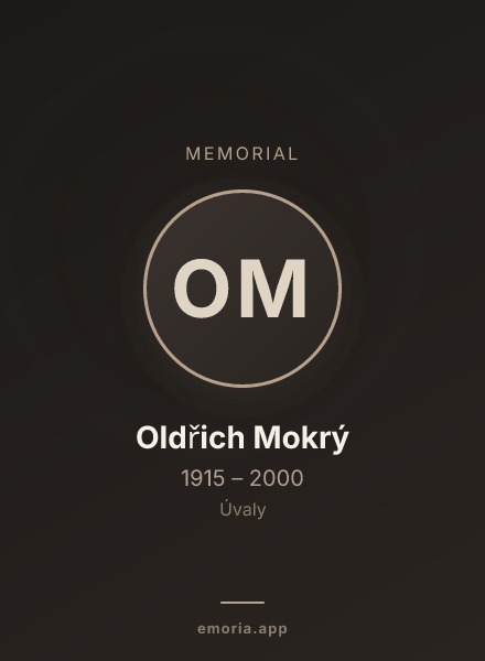Memorial portrait of Oldřich Mokrý