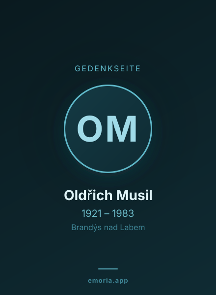 Gedenkportrait von Oldřich Musil