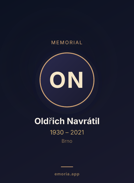 Memorial portrait of Oldřich Navrátil