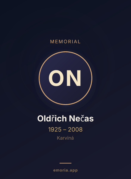 Memorial portrait of Oldřich Nečas