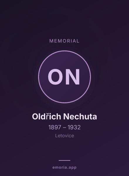 Memorial portrait of Oldřich Nechuta