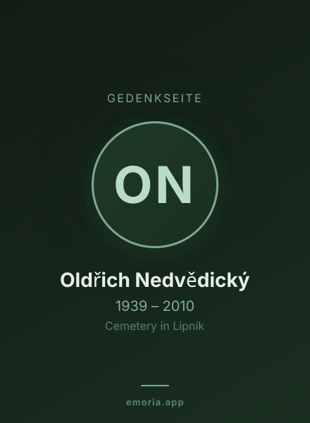 Gedenkportrait von Oldřich Nedvědický