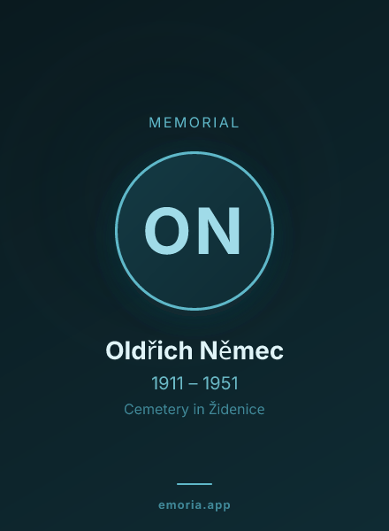 Memorial portrait of Oldřich Němec