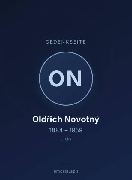 Gedenkportrait von Oldřich Novotný