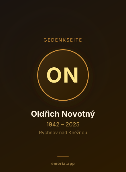 Gedenkportrait von Oldřich Novotný
