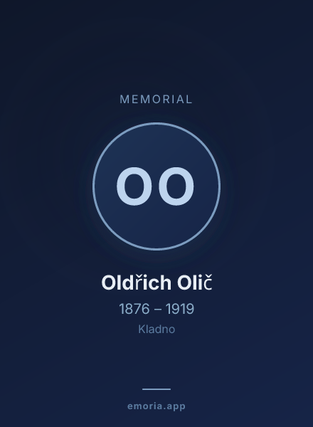 Memorial portrait of Oldřich Olič