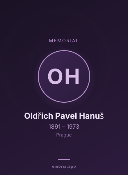 Memorial portrait of Oldřich Pavel Hanuš