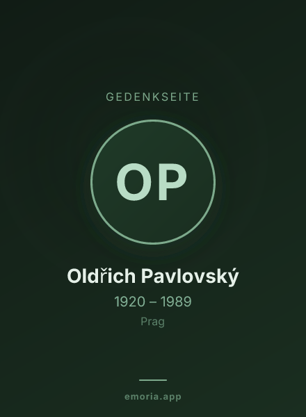 Gedenkportrait von Oldřich Pavlovský