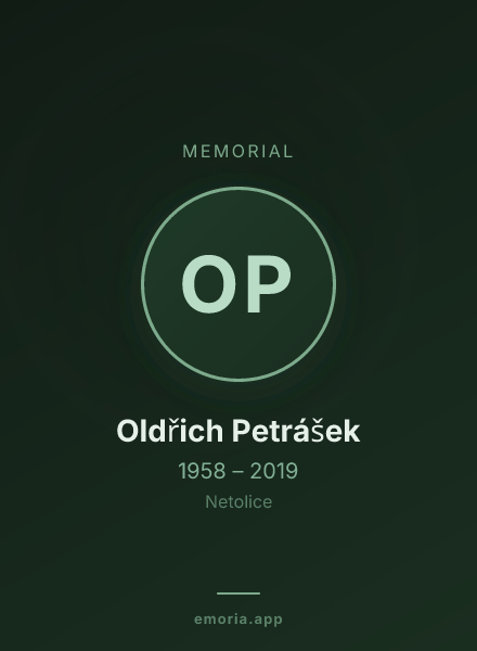 Memorial portrait of Oldřich Petrášek