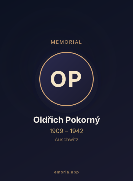 Memorial portrait of Oldřich Pokorný