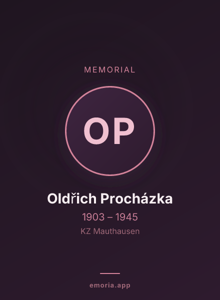 Memorial portrait of Oldřich Procházka
