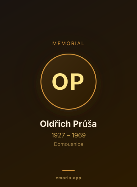 Memorial portrait of Oldřich Průša