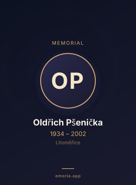 Memorial portrait of Oldřich Pšenička