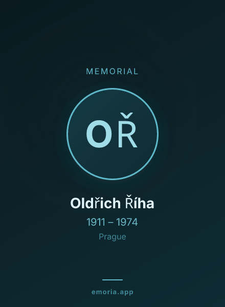 Memorial portrait of Oldřich Říha