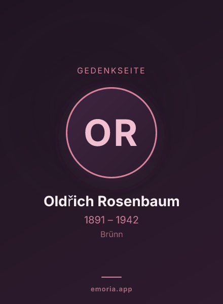 Gedenkportrait von Oldřich Rosenbaum