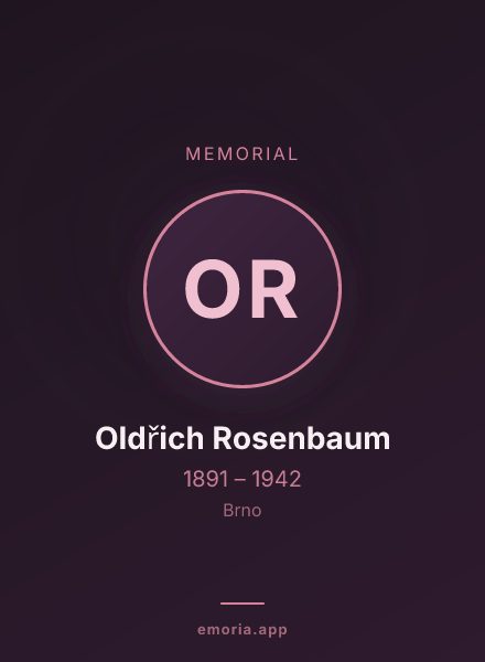 Memorial portrait of Oldřich Rosenbaum