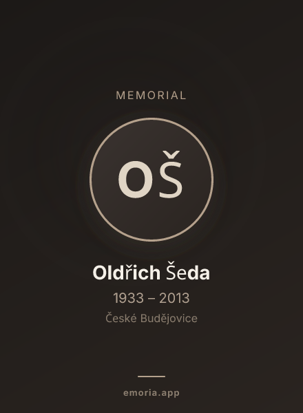 Memorial portrait of Oldřich Šeda
