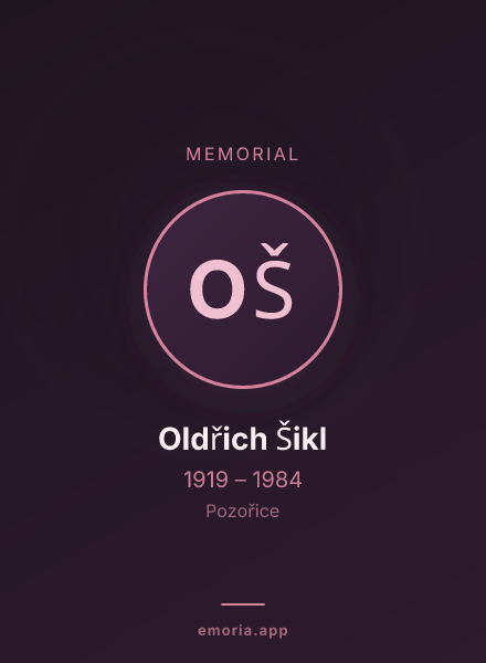 Memorial portrait of Oldřich Šikl