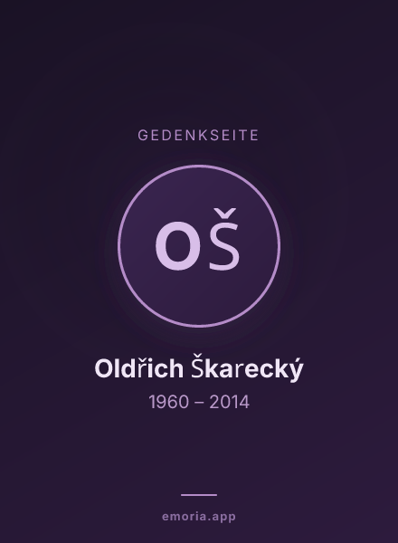 Gedenkportrait von Oldřich Škarecký