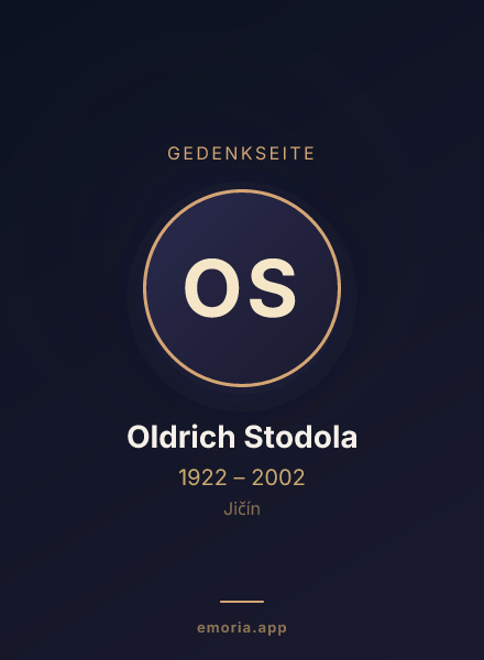 Gedenkportrait von Oldrich Stodola