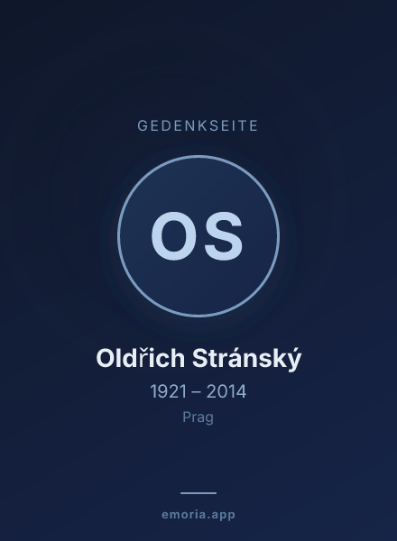 Gedenkportrait von Oldřich Stránský