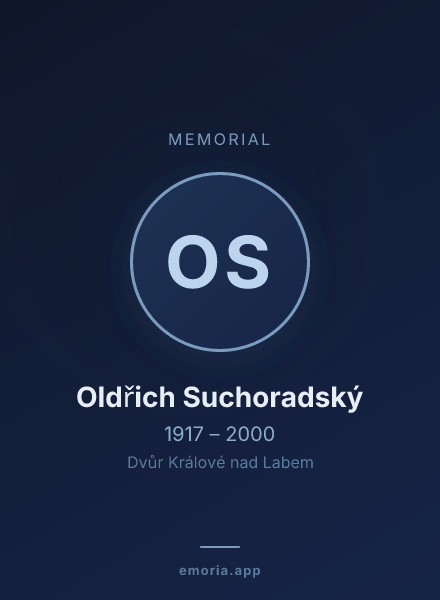 Memorial portrait of Oldřich Suchoradský